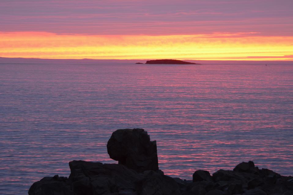 mit tollem Sonnenuntergang